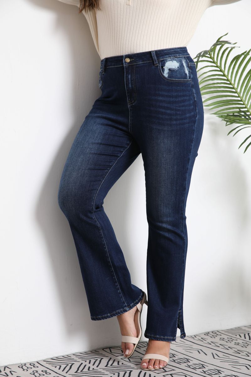 High-Waisted Stretch Flared Jeans