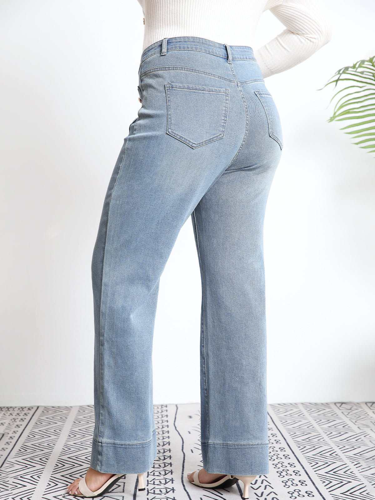 Tummy Control Sailor Straight Leg Trouser