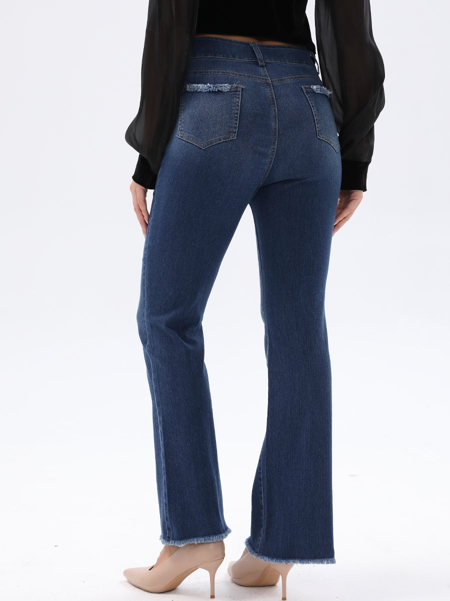 Chic High-Waisted Loose Fit Flare Jeans