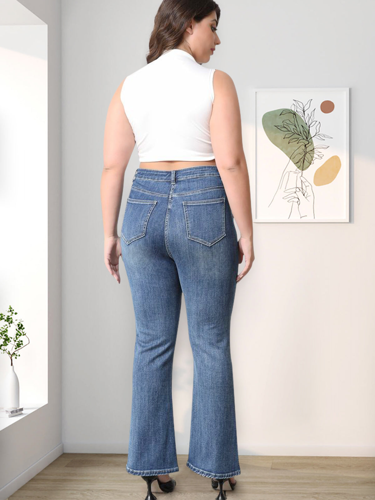 High-Waist Classic Flare Denim