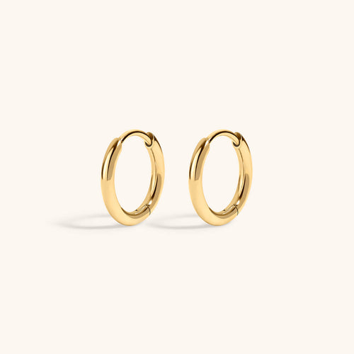 Classic Huggie Hoops in Titanium