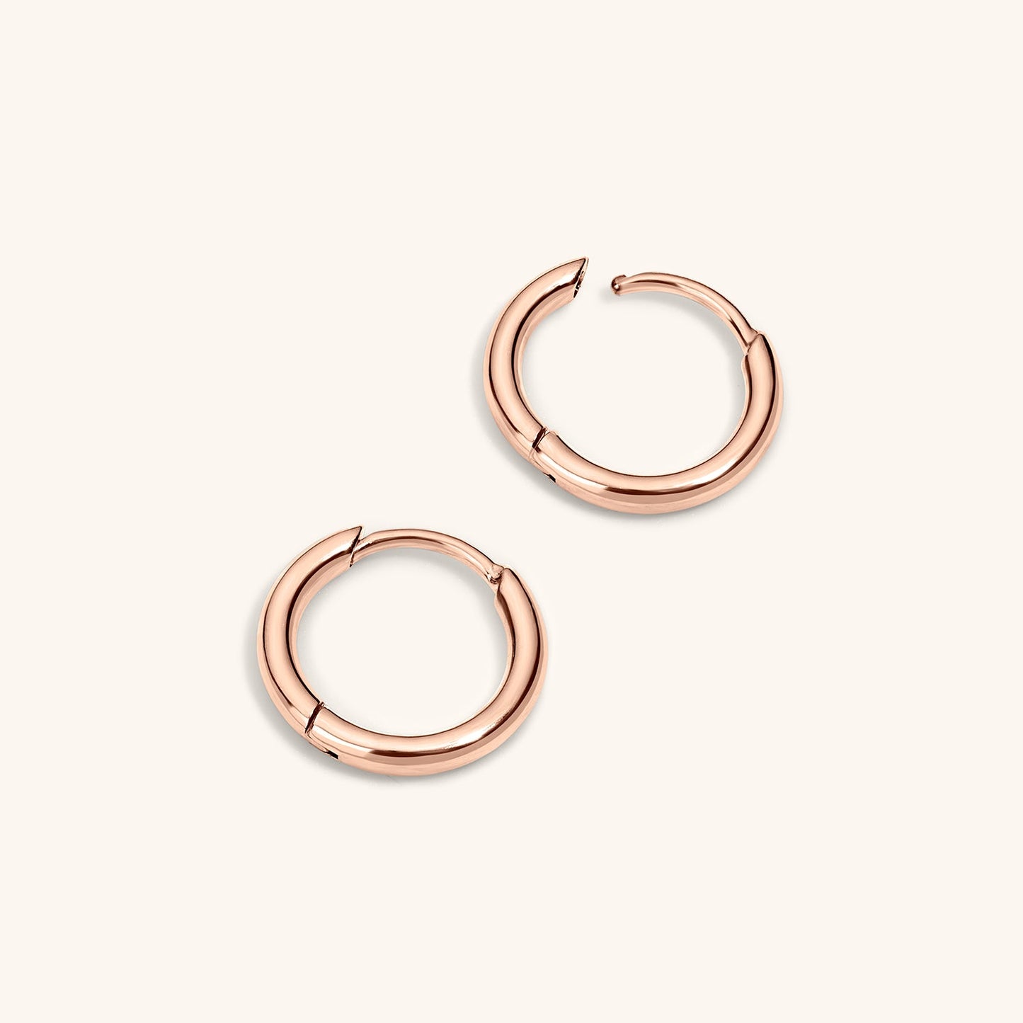 Classic Huggie Hoops in Titanium