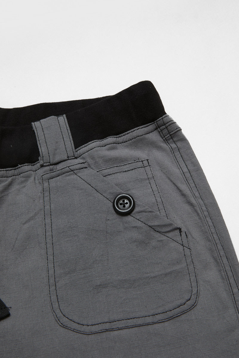 Button Detail Drawstring Low Rise Flare Pants