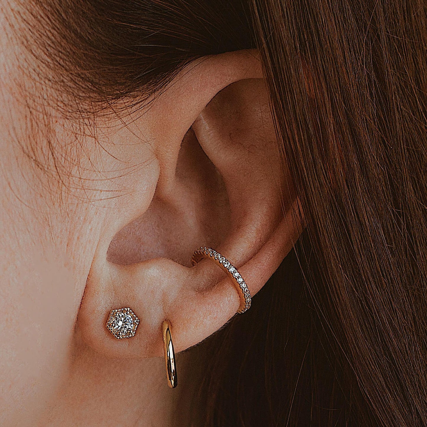 Classic Huggie Hoops in Titanium