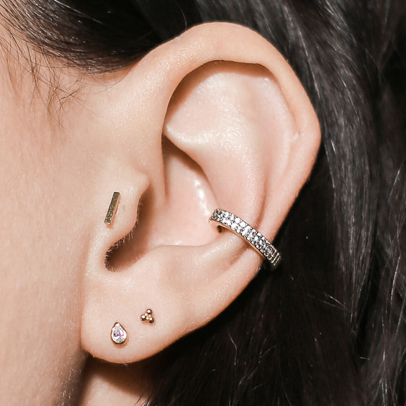 Little Bar Push Pin Flat Back Earring