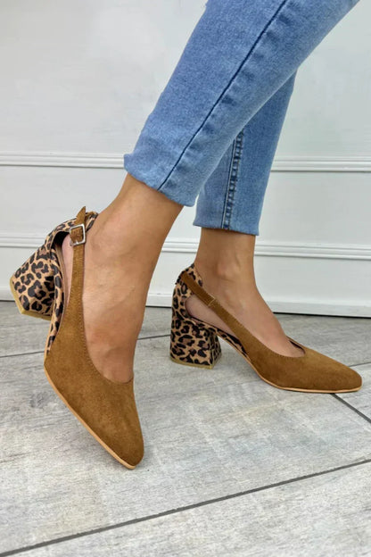 LARA | LEOPARD PRINT HEEL SLINGBACKS