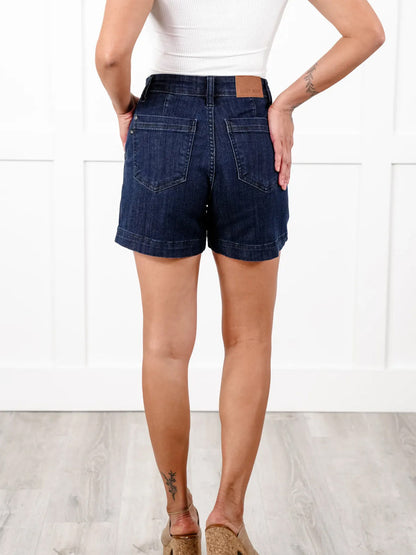 Dark Wash Trouser Shorts