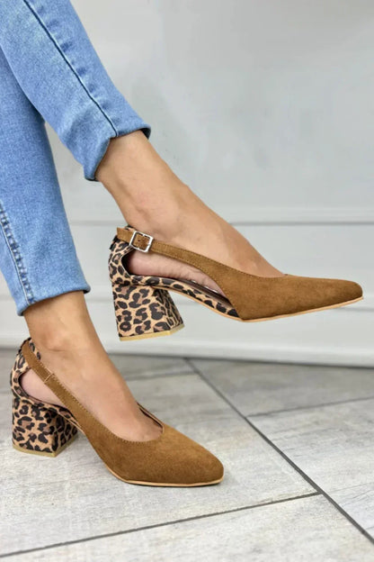 LARA | LEOPARD PRINT HEEL SLINGBACKS