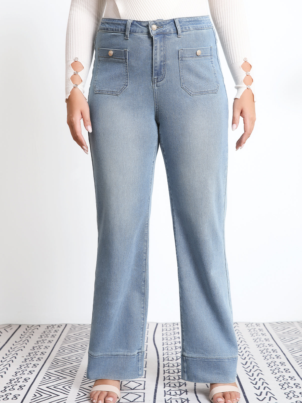 Tummy Control Sailor Straight Leg Trouser