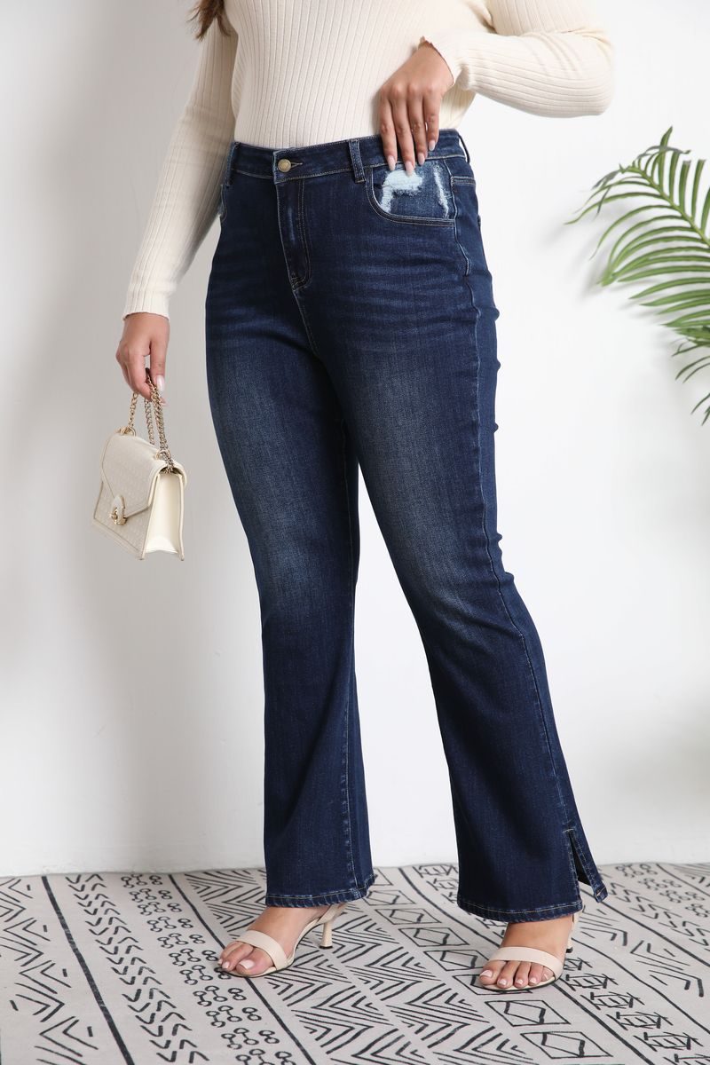High-Waisted Stretch Flared Jeans