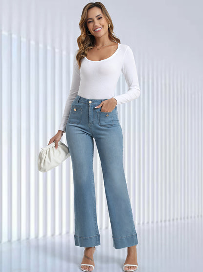 Tummy Control Sailor Straight Leg Trouser