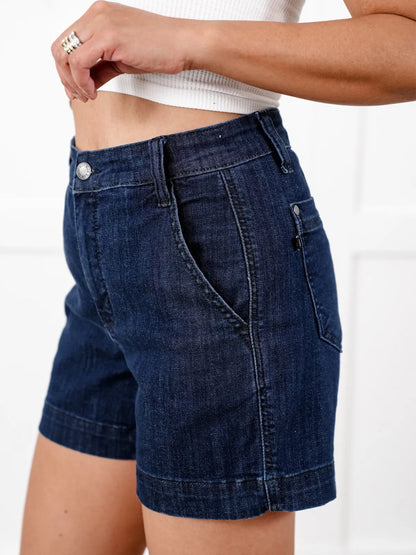 Dark Wash Trouser Shorts