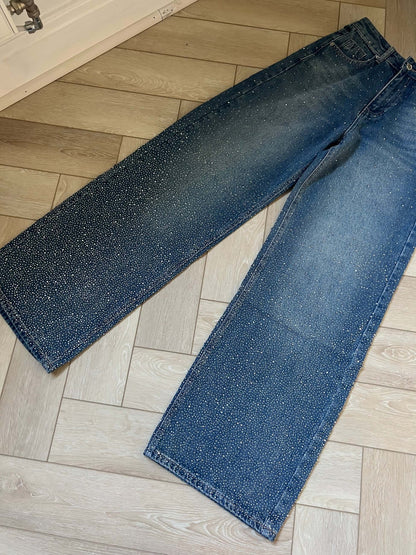 Ombré Diamanté Wide Leg Jeans
