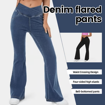 Stretchy Jeans High Waisted Crossover
