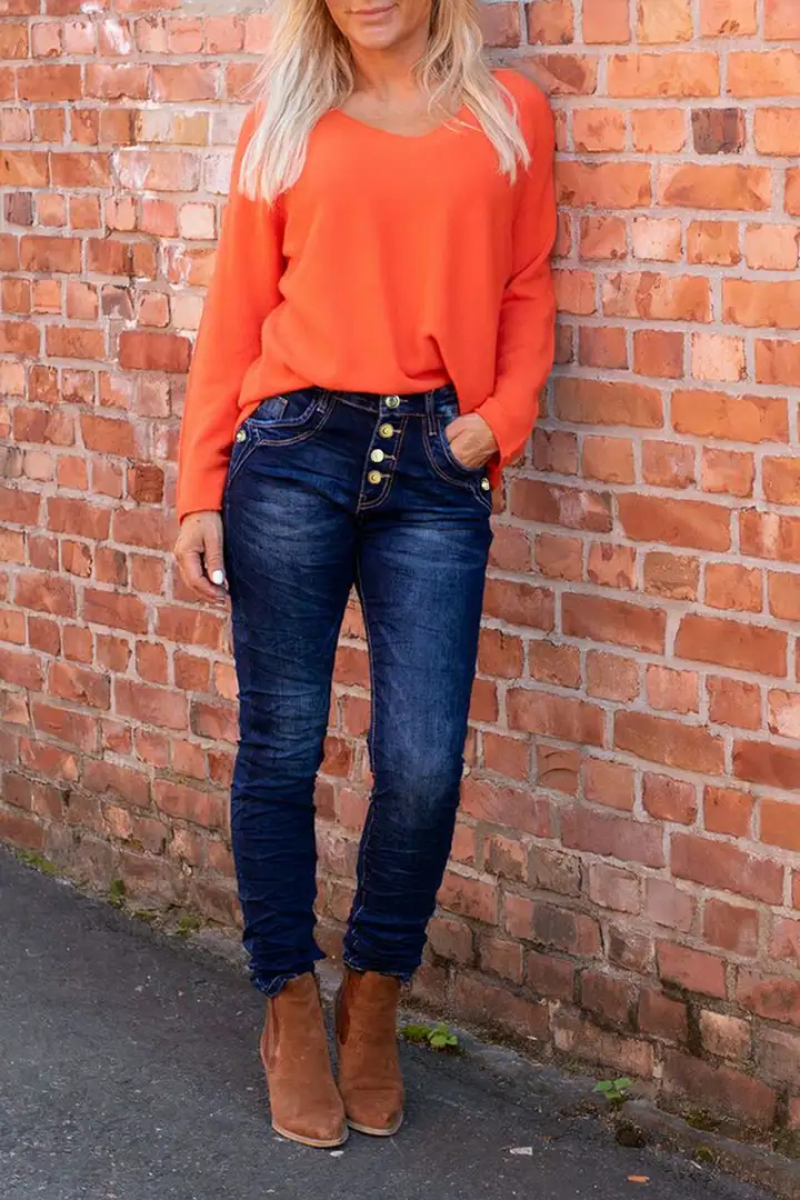 Wash Stretchy Button Fly Mid Rise Skinny Jeans