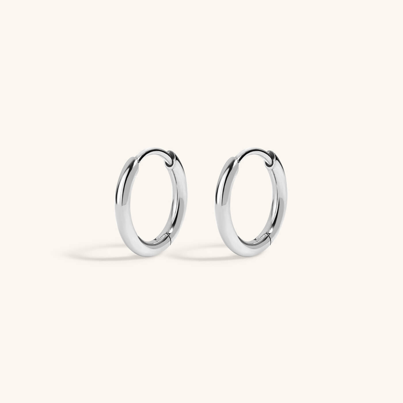 Classic Huggie Hoops in Titanium