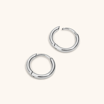 Classic Huggie Hoops in Titanium