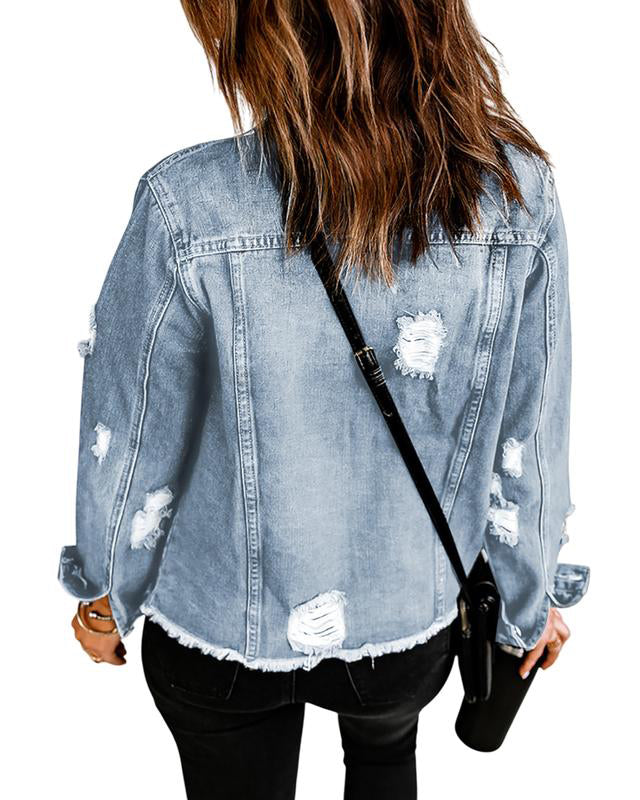 Women's Jean Jackets Casual Boyfriend
