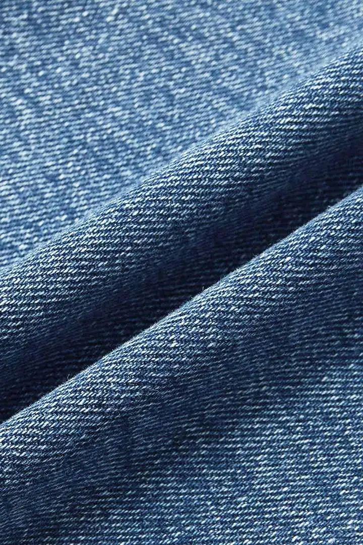 Wash Raw Roll Hem High Rise Straight Leg Jeans